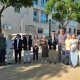 Foto de família de la visita institucinal de la consellera de Drets Socials i Inclusió a la Resdència Vila Vella